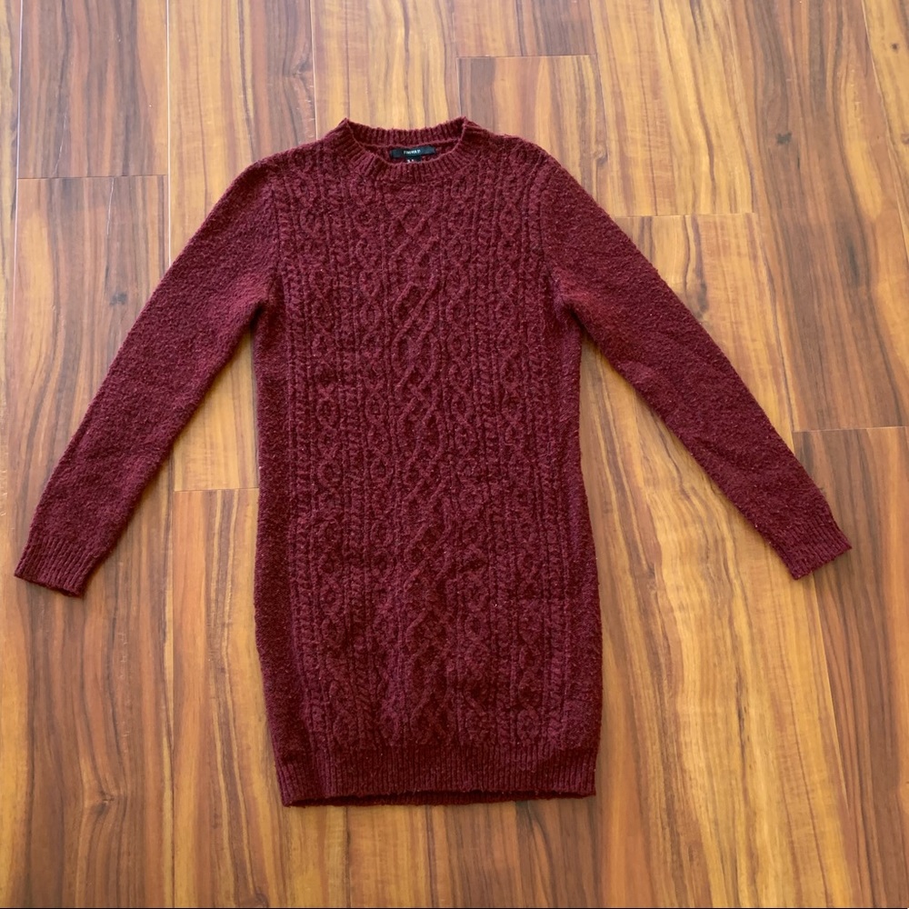 Maroon sweater dress